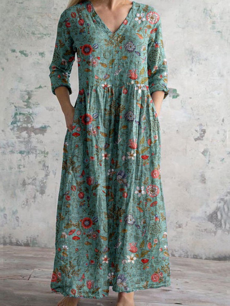 Robe Rétro Femme à Imprimé Floral