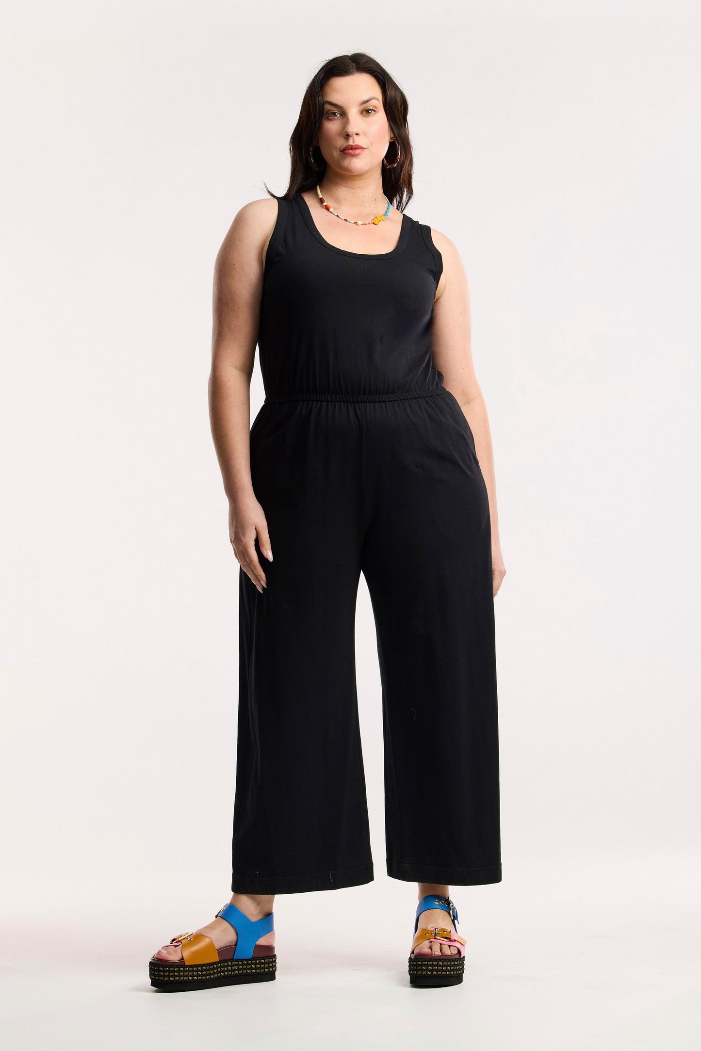 Combinaison-pantalon de voyage large en coton biologique