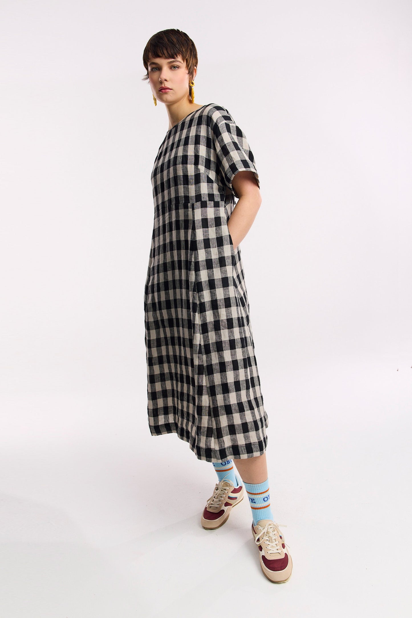 Robe midi à carreaux Laneway