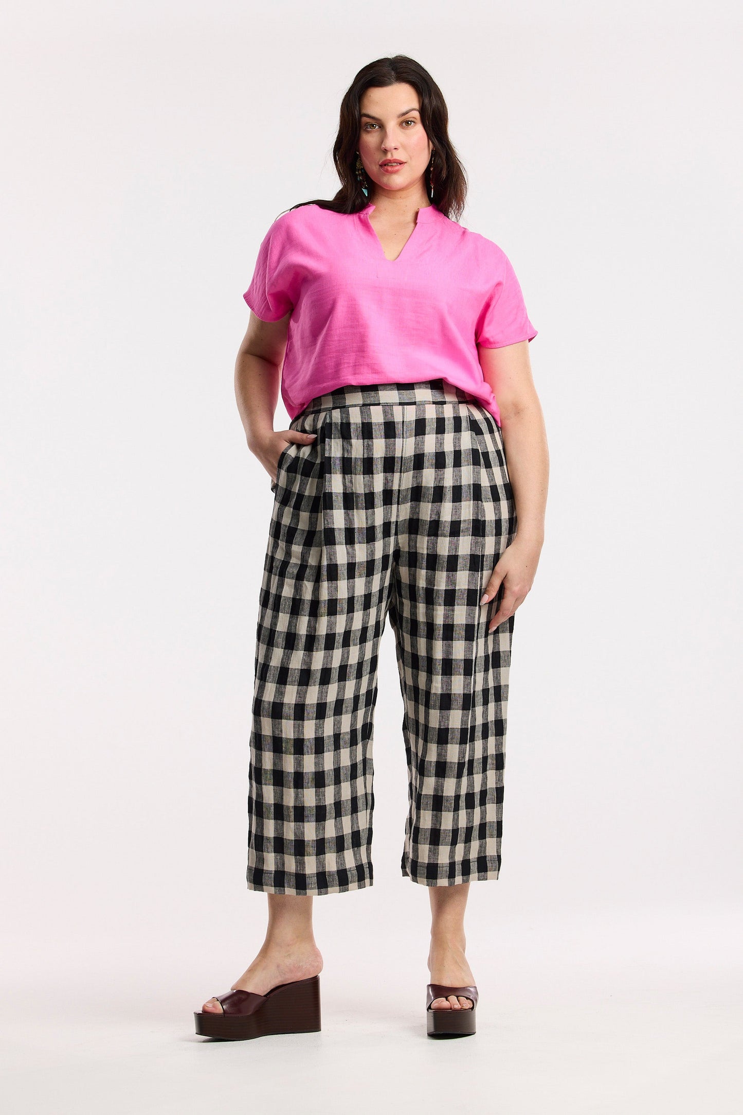 Pantalon tonneau Laneway à carreaux