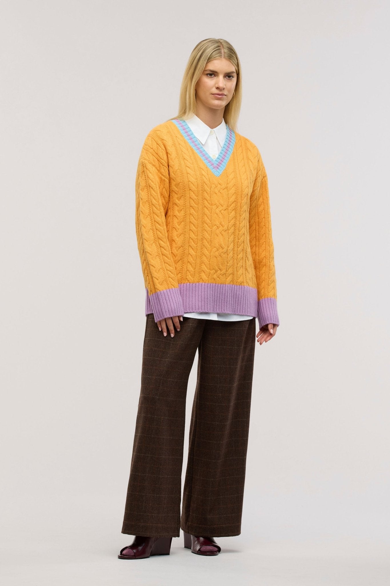 Pull en maille torsadée Halcyon