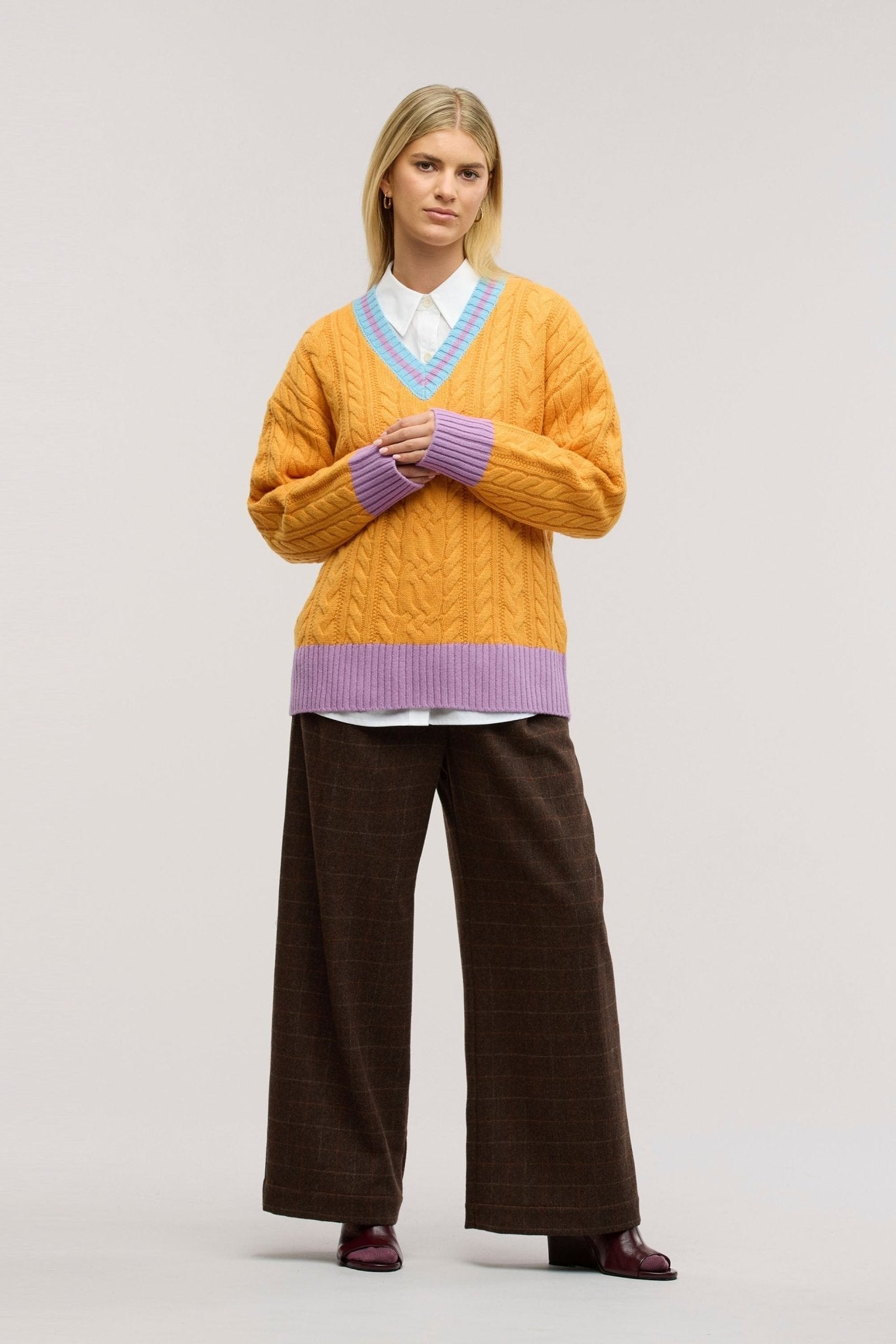 Pull en maille torsadée Halcyon