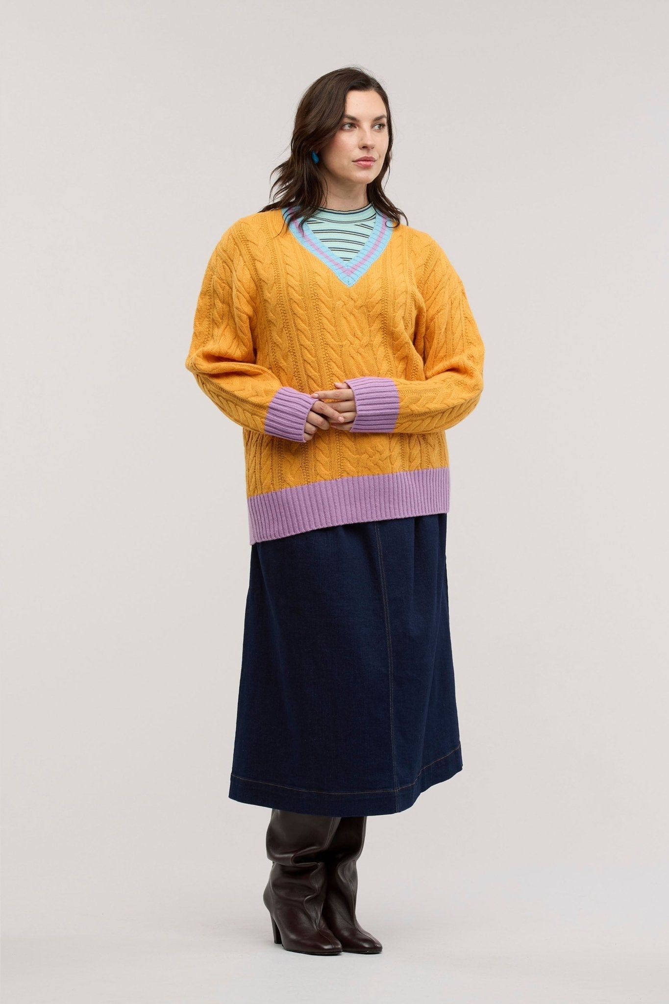 Pull en maille torsadée Halcyon