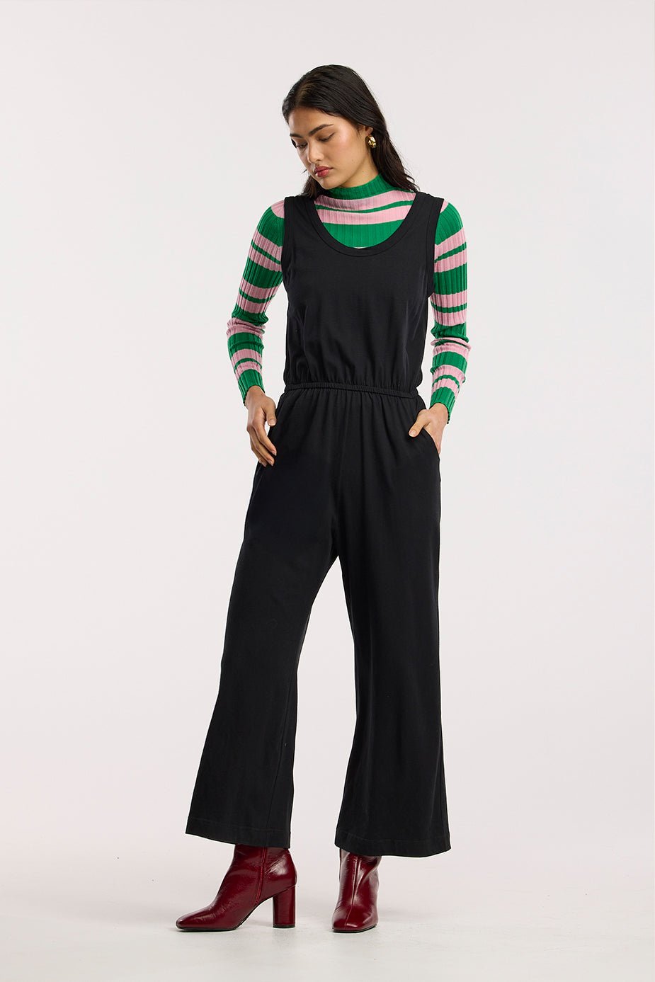 Combinaison-pantalon de voyage large en coton biologique