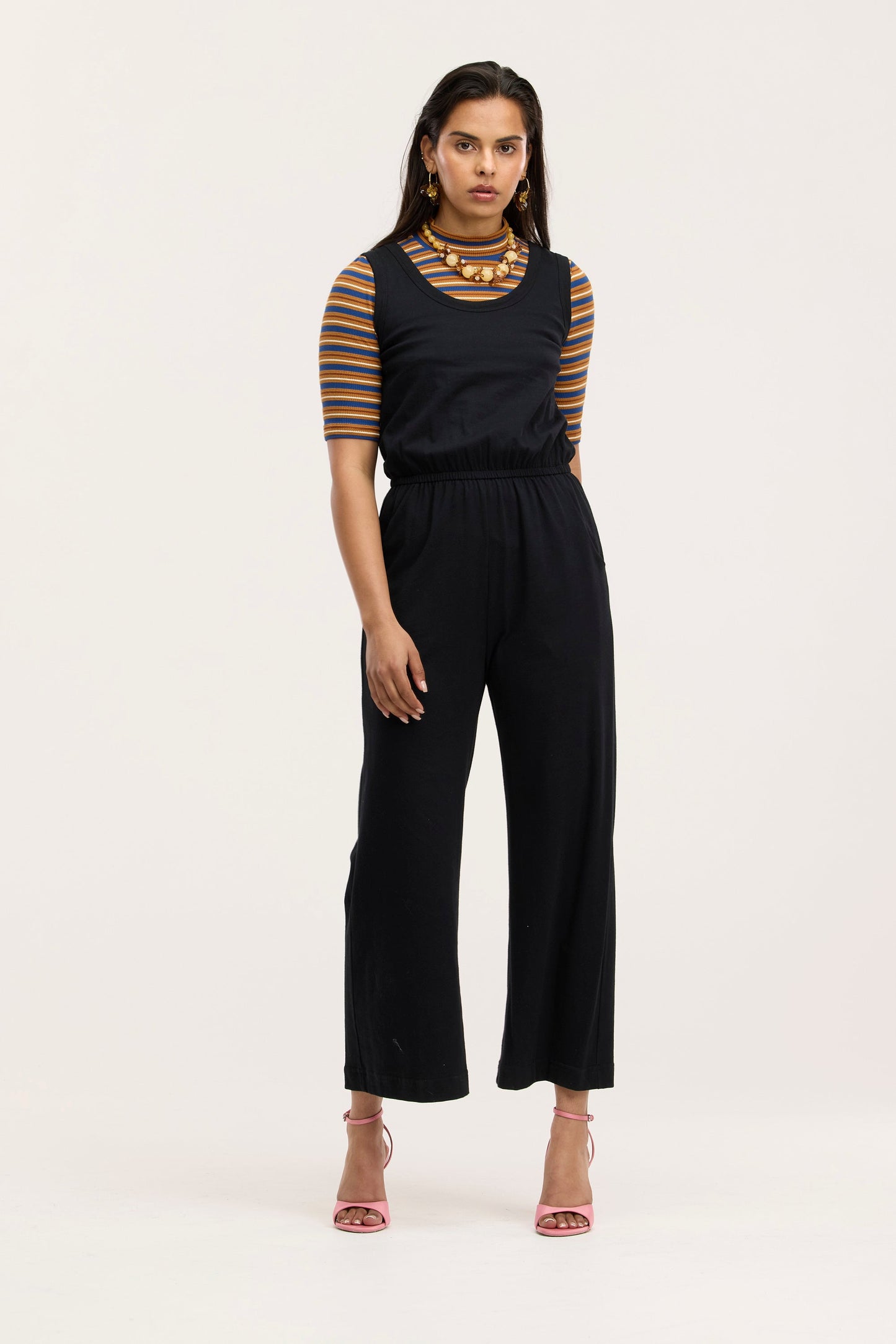 Combinaison-pantalon de voyage large en coton biologique