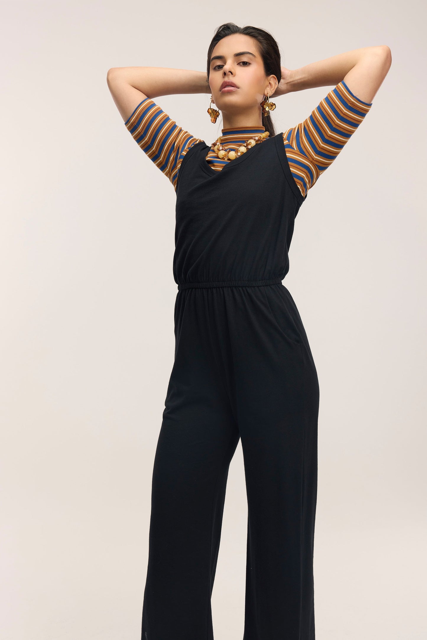 Combinaison-pantalon de voyage large en coton biologique