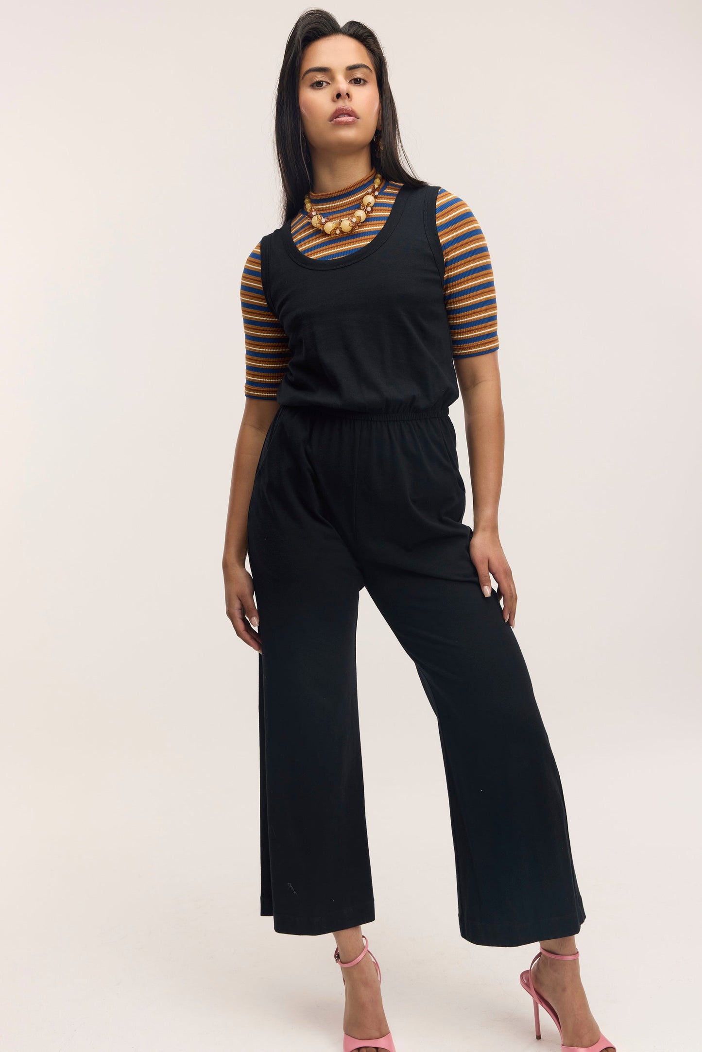 Combinaison-pantalon de voyage large en coton biologique